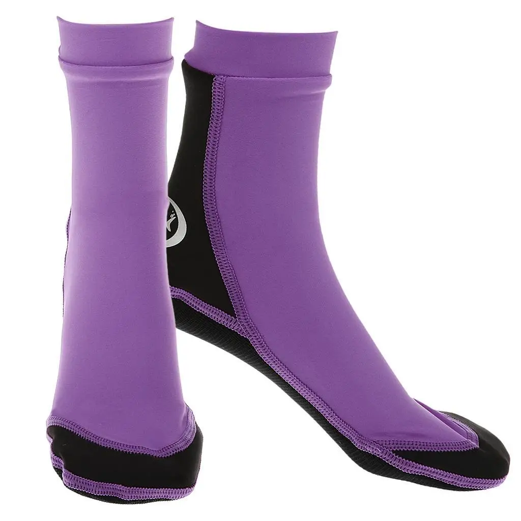

1 5mm Diving Socks Swimming Snorkeling Shoes Neoprene Surfing Boots L Purple