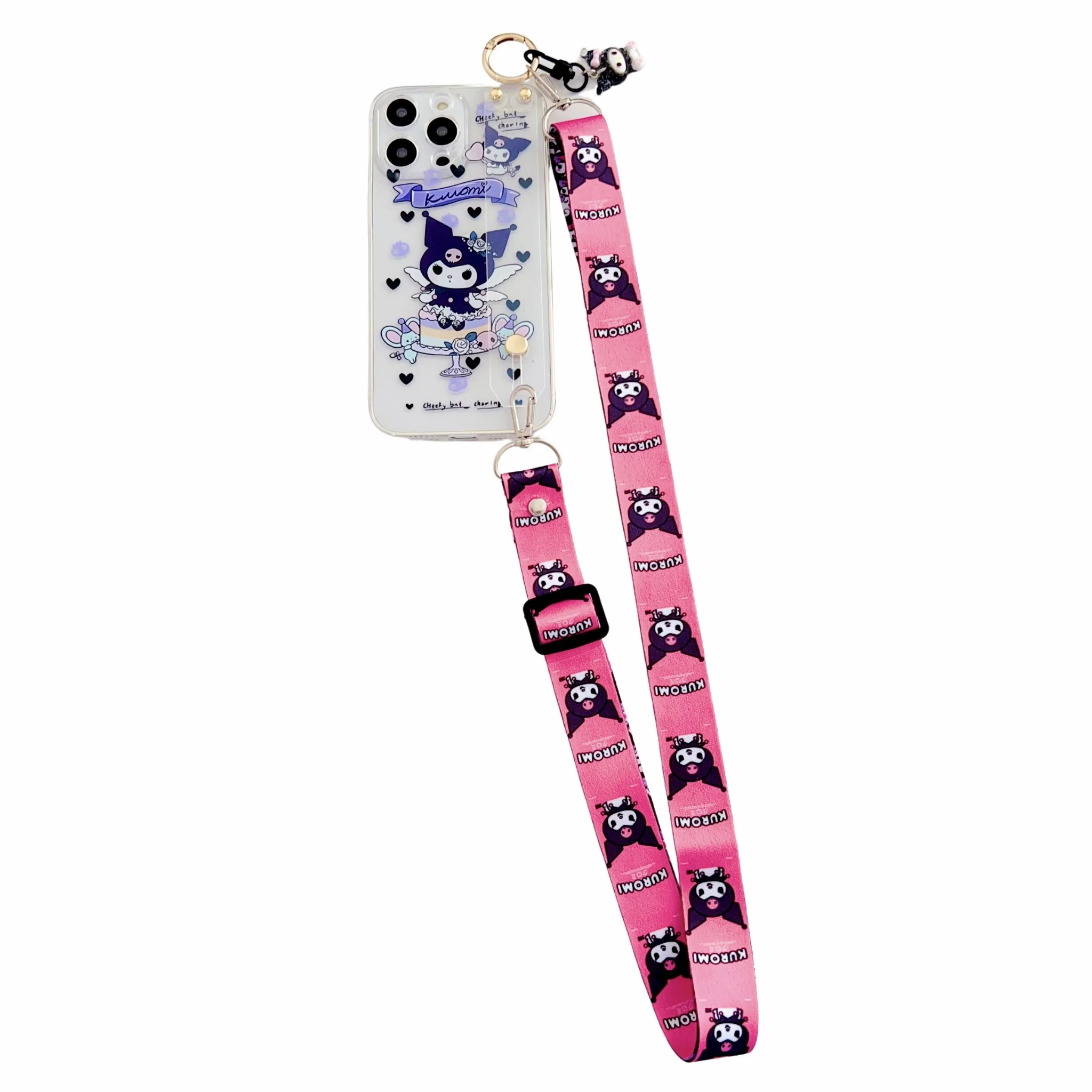 thumbnail image 1 of For Samsung Galaxy A13 A33 A53 A73 A04s A24 A34 A54 A14 A12 A52 A32 A42 A02s A22 A03s Kitty Melody Case Wrist Strap Ornament, 1 of 5