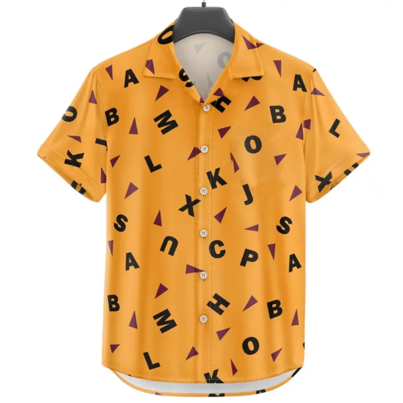Hawaiian Shirt New Men's 3d Small Pattern Full Print Short Sleeve Shirt Beach Casual Hawaiian Shirts For Men Loose Oversized Men Clothing