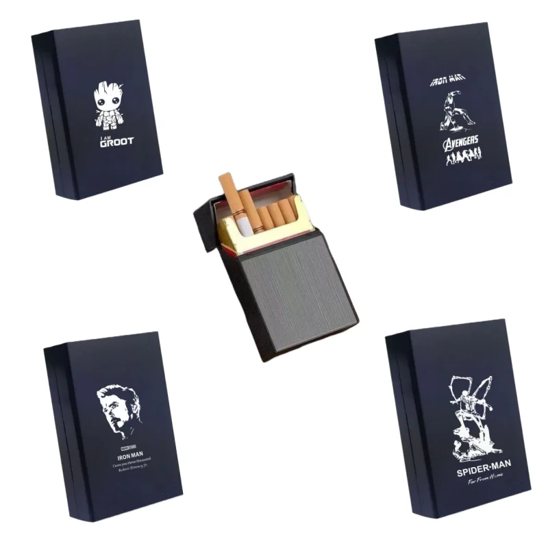 

Marvel Avengers Venom Spider-Man Tree Man Groot Aluminum Slider Cigarette Box Personalized Cigarette Storage Box Creative Gift