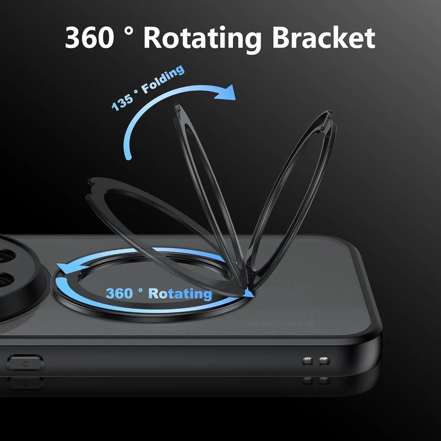 Rotating Shockproof Kickstand Magnetic Wireless Charging Phone Case