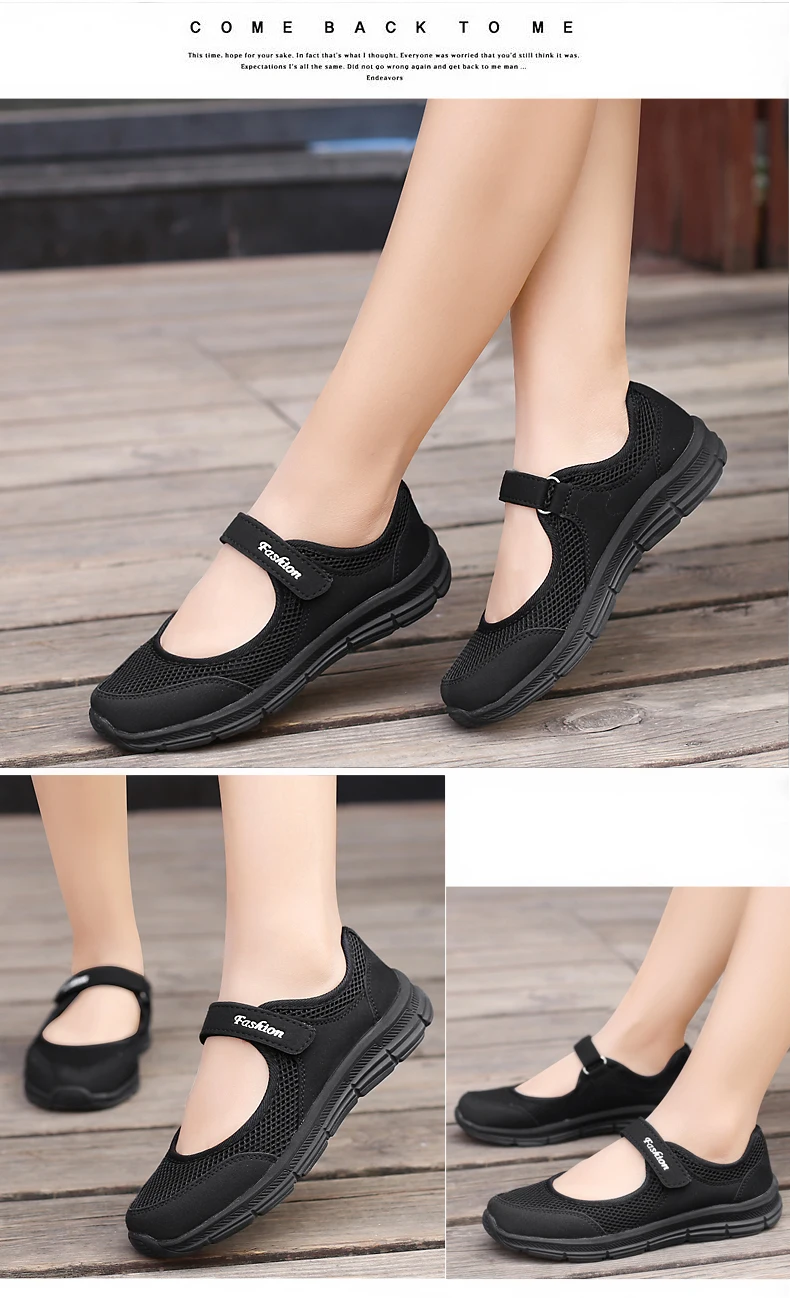 Zapatillas de deporte de malla para mujer, zapatos informales a la moda, transpirables, para verano, _ - AliExpress Mobile