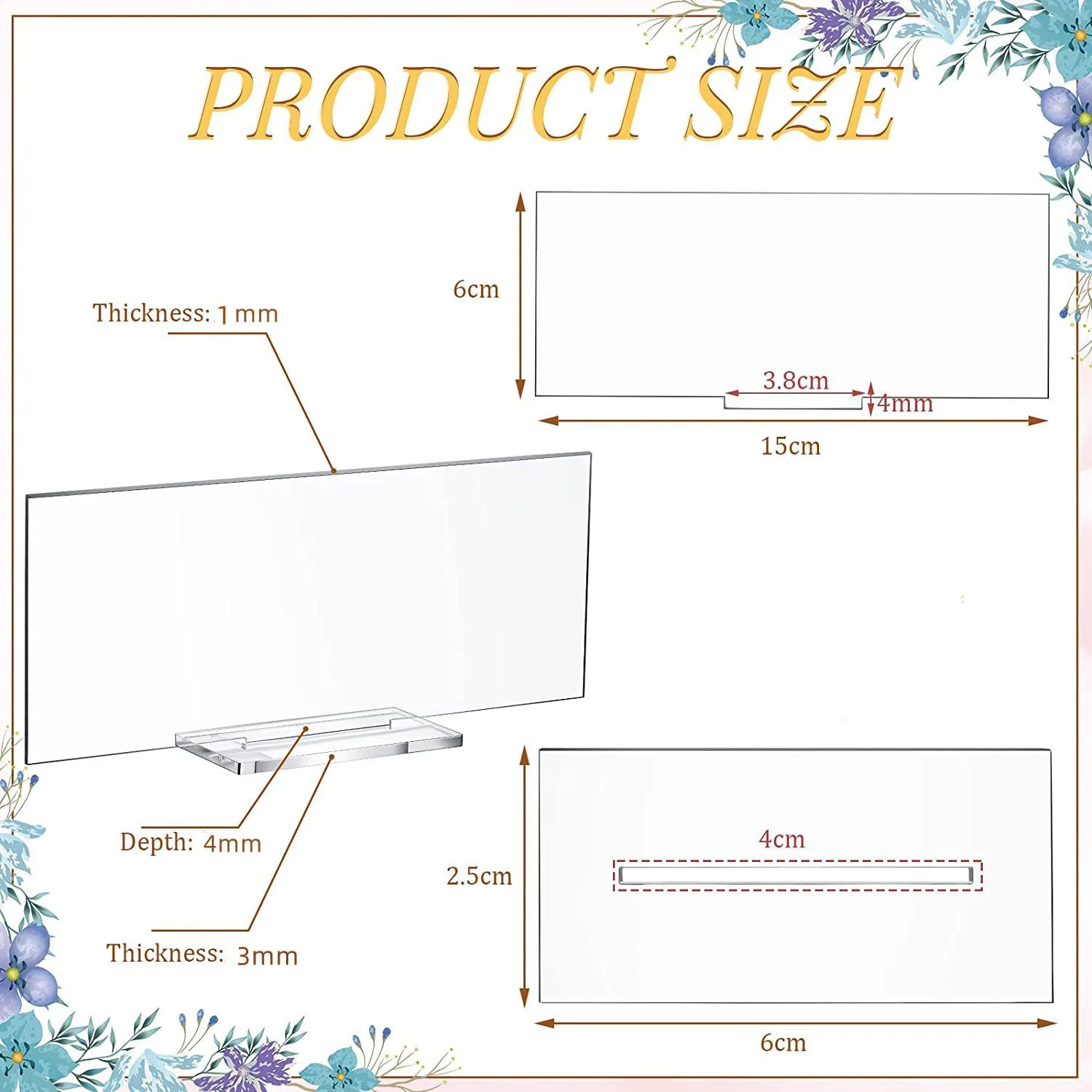 D&D 10sets Clear Place Cards with Holders Blank Rectangle Acrylic Sign Small Wedding Table Place Cards Wedding Names
