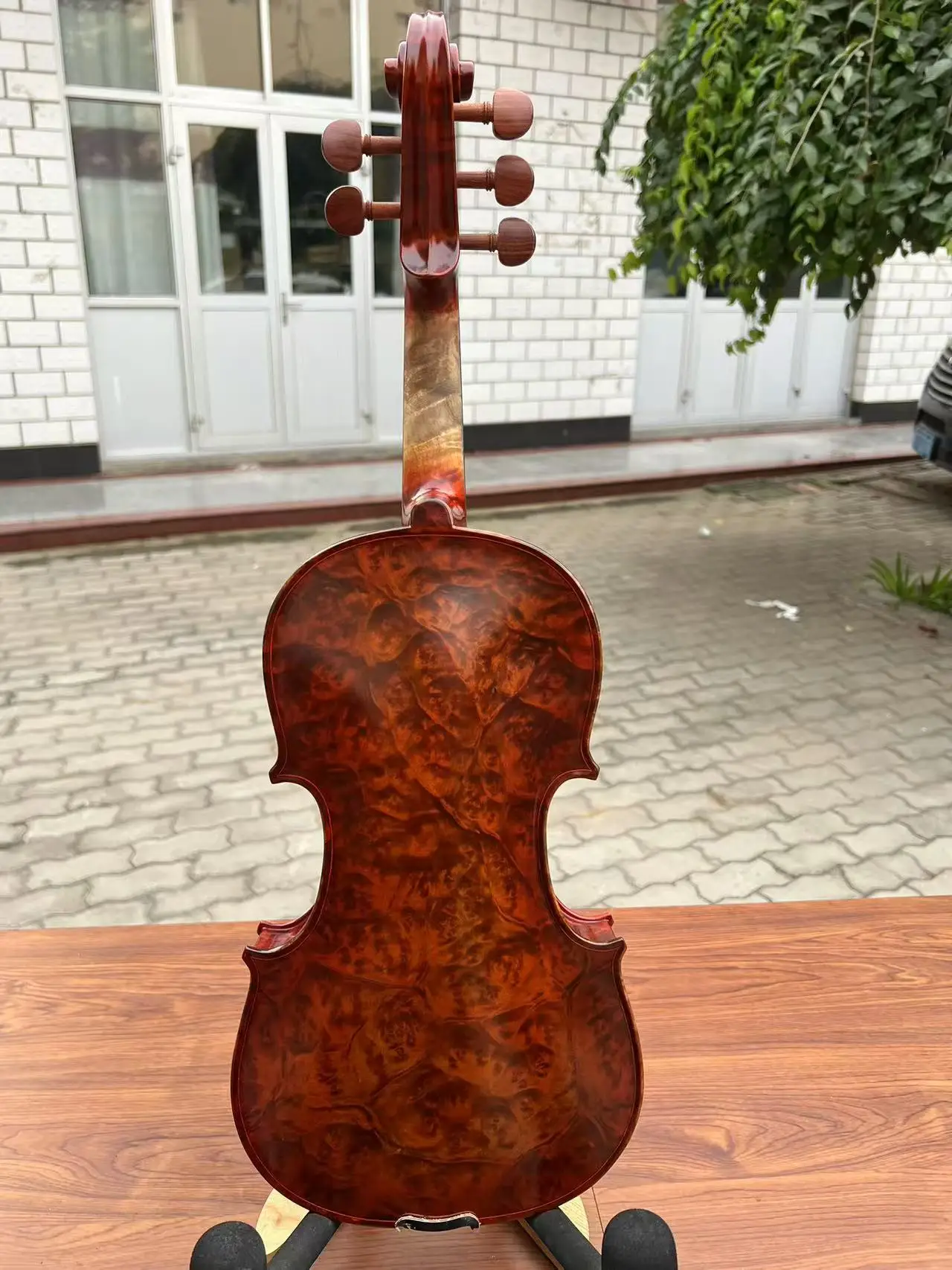 Bird's eye Maple Wood Master 5 strings Viola 15 inch, Loud rich deep sound