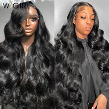 Wigirl 30 32Inch Body Wave Transparent 13x6 Lace Front Human Hair Wigs Brazilian Remy Water Wave 13x4 Lace Frontal Wig For Women