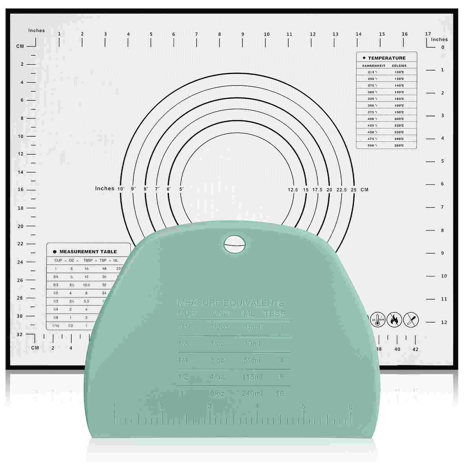 

1 Set Dough Rolling Mat Dough Scraper Set Non Stick Baking Mat Portable Baking Tool