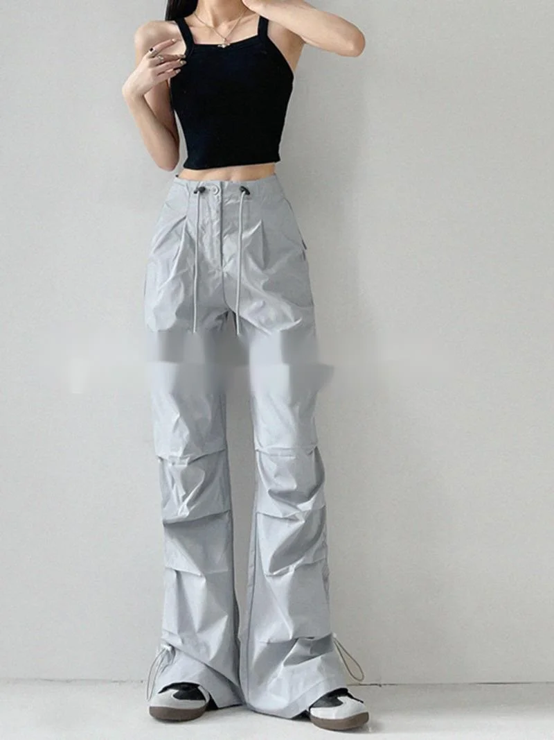 

TVVOVVIN Pink American Style Cargo Pants Girls Fall New Loose Women's Sanitary Pants Straight Tube Slim Wide Leg Pants 7Q4K