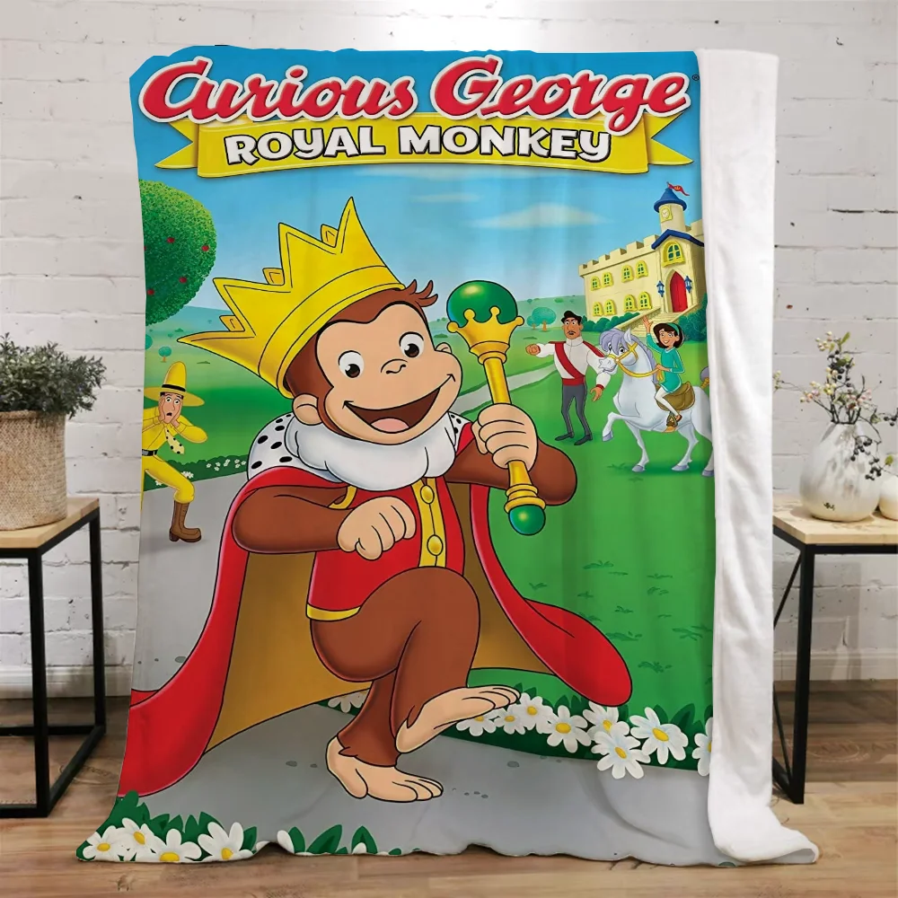 Curious George Blanket Bed Blankets & Throws Luxury Bedding Beach Towel Interior for Home Knitted Plaid Throw Knee Fluffy Soft & 3