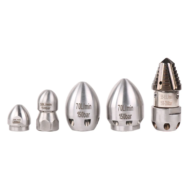 1/2 внутренняя резьба, передняя, задняя, 6 отверстий, Φ, канализационный трубопровод, дноуглубление, насадка для мыши, промывочная шахта