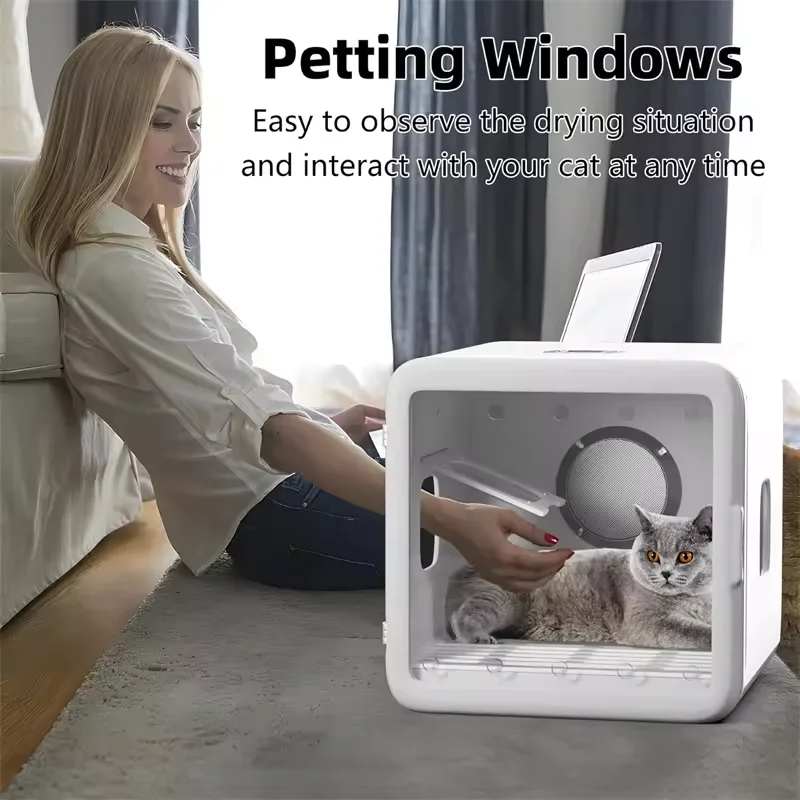 1200W Noise Fast Pet Dryer Low & Efficient Smart Temperature Control Dogs Cats Dryer Box UV Ozone Sterilization Dog Accessories