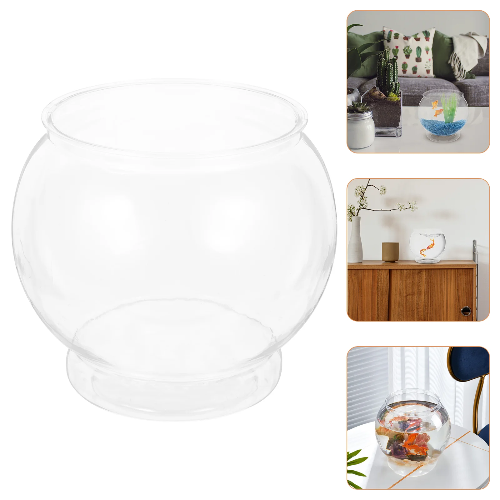 

3Pcs Plastic Fish Tankssss Clear Gold Fish Tankssss Shatterproof Small Betta Glass Desktop Round Fish Tanks Aquariums And Fish