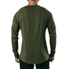 Plain Mens Casual Hip Hop Tops Slim Fit Long Sleeve V-neck T-Shirt Gym Bodybuilding Sport Cotton Shirts Fitness Muscle Clothing 4