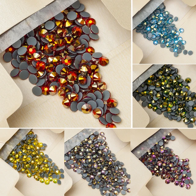 SS16-SS30 Multi-color Crystal AB Hot Fix Rhinestone Crystal Super Glitter Strass  Iron On Rhinestones For Nail Art Fabric Garment - AliExpress