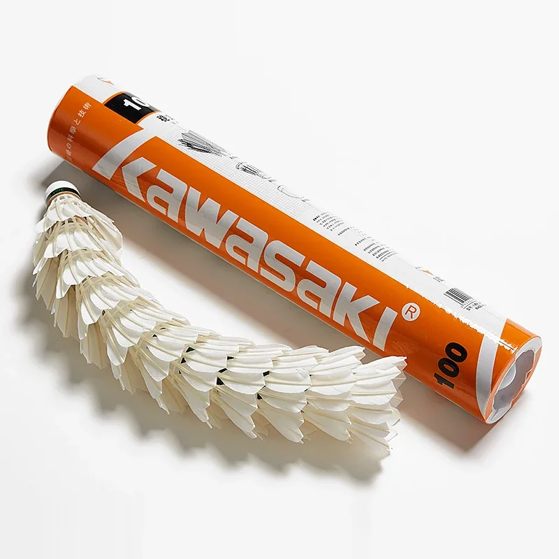 12Pcs/lot Kawasaki King Kong 100 Badminton Goose Feather Shuttlecock Speed 77 Durable Badminton Ball for Training Exercise