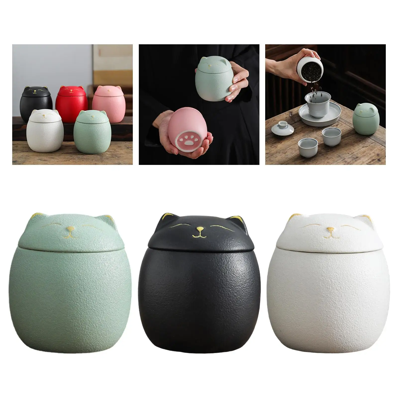 도장 뚜껑이 달린 다용도 세라믹 용기, 느슨한 잎 차 용기, 주방용 티백 정리함
