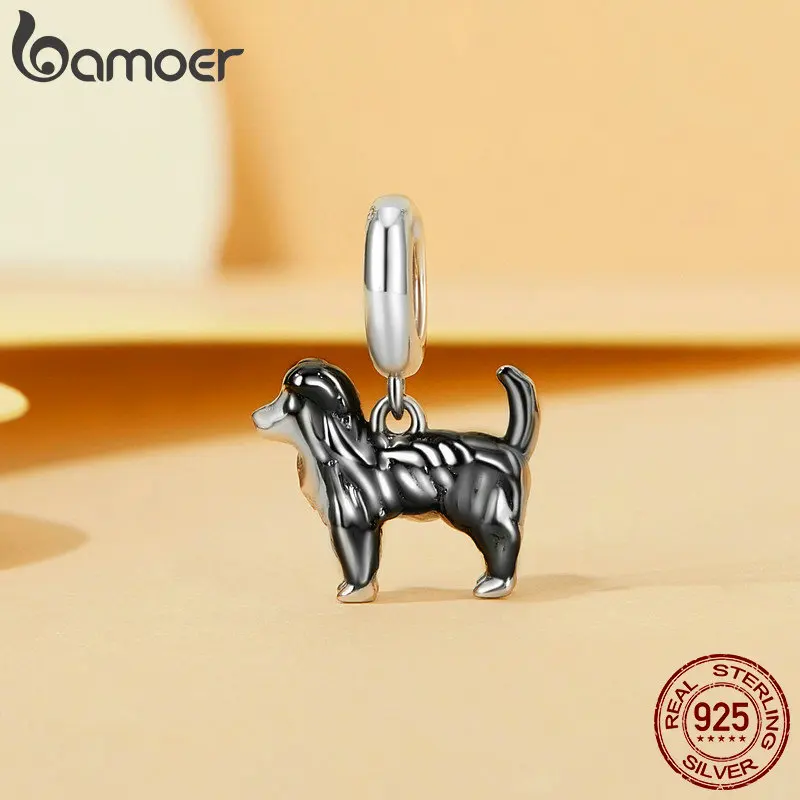 Bracciale in argento sterling 925 con cuore e cane in opale, bracciale bassotto in opale bianco e nero, bracciale bassotto in opale di fuoco