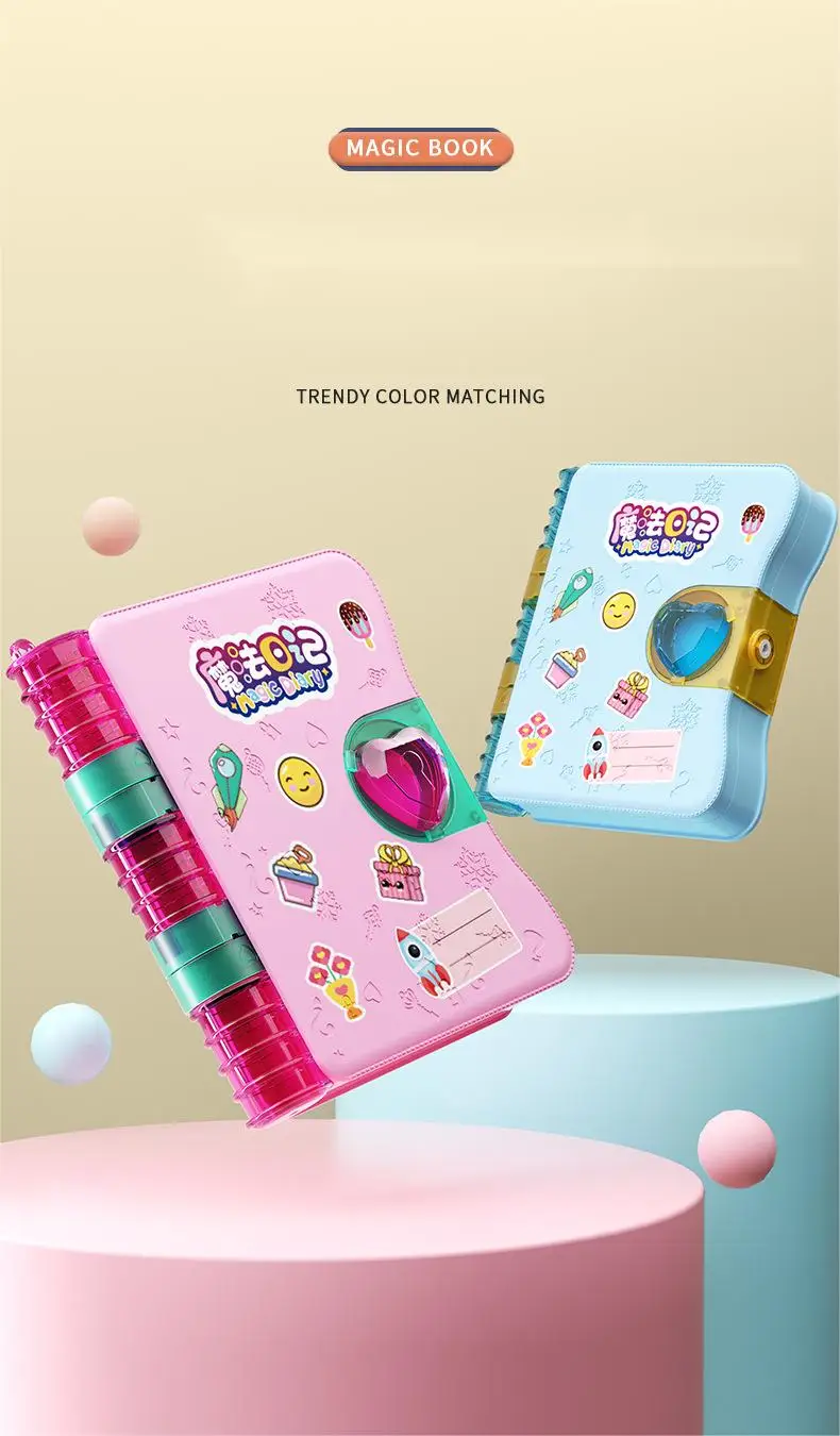 New Magic Book Stationery Set Cartoon Hairpin Pendant Sticker Children'S Play House Toy Gift For 3 - 7 Years Old Girls