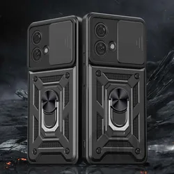Shockproof Armor Camera Slide Case - Premium Protection for Moto EDGE 40NEO (Black)