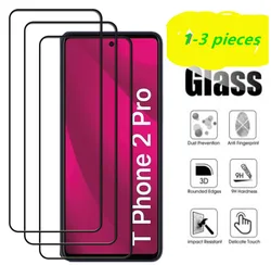 Premium Full Coverage Tempered Glass Screen Protector - Enhanced Protection and Clarity - 3PCS Black FullGlass (For T Phone)