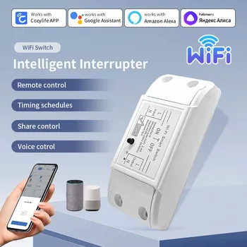 10A/16A/20A WiFi สมาร์ทสวิทช์โมดูลอัตโนมัติรีเลย์ไร้สาย Breaker Smart Home Voice Control ทํางานร่วมกับ Alexa Google Home 1