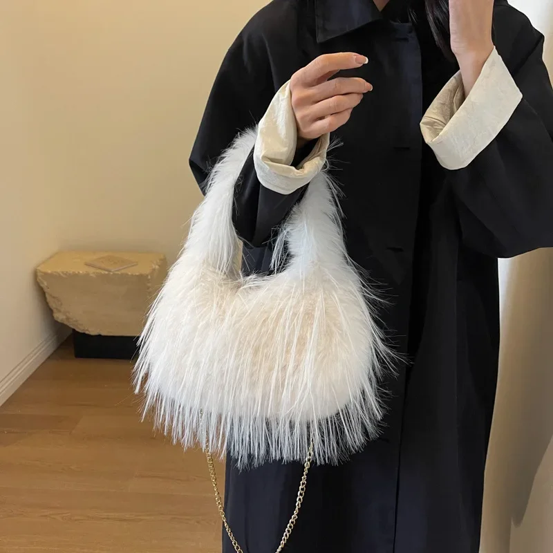 

Popular Super Hot Small Plush Bag for Women 2023 New Chain Crossbody Bag Underarm Plush Bag