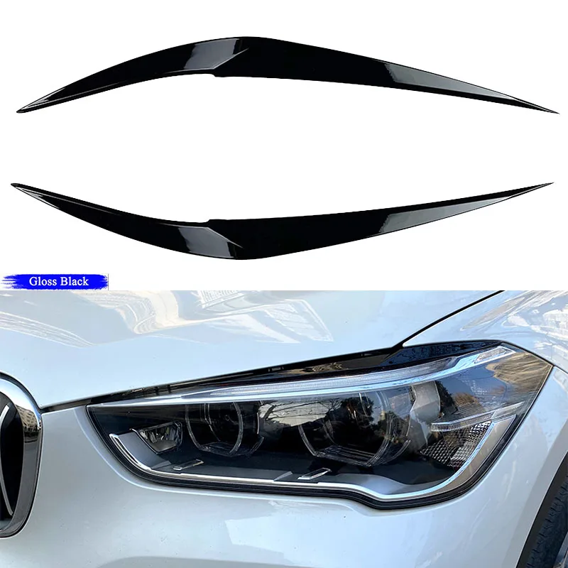 

Автомобильные аксессуары для BMW X1 F48 F49 2015 2016 2017 2018 2019 2020 2021 2022, наклейки для передних фар, бровей, век, крышек, планки