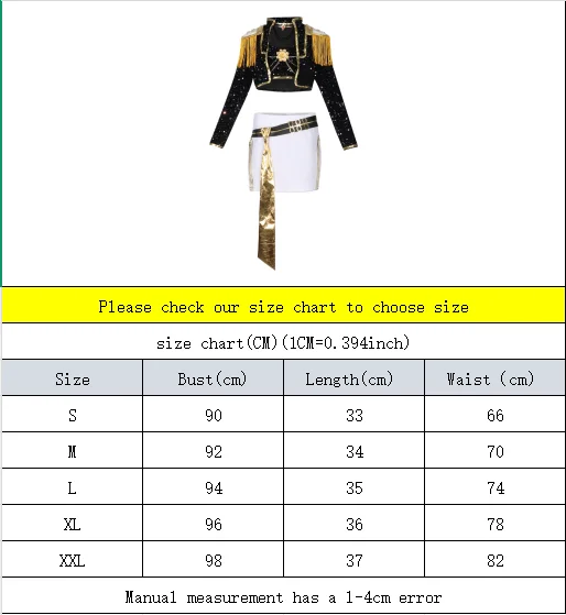 cosplay costume size chart reference
