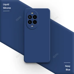 Premium Liquid Silicone Soft Phone Case with Lens Protection - Square Design in Elegant Finish for Huawei Nova 13 Pro (Navy Blue)