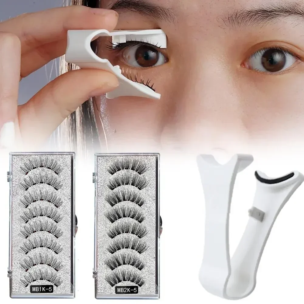 3D Natural Magnetic Eyelashes With 5 Magnetic Lashes Shipping Box Handmade False Gift Reusable Support Drop T6N2
