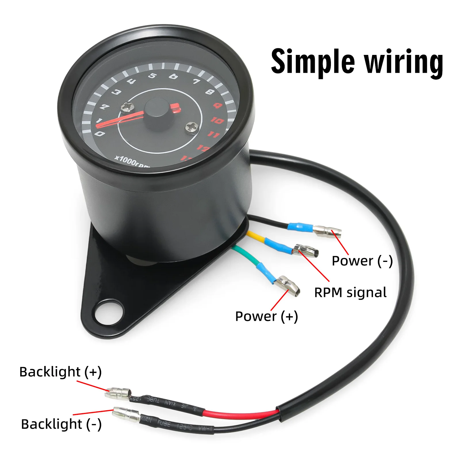 Universal Motorcycle LCD Tachometer 0-13000RPM Tacho Gauge Motobike Accessory fo