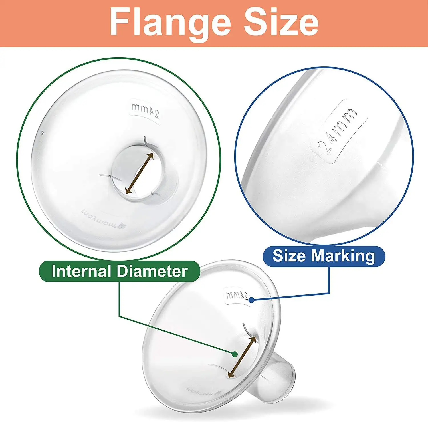 Compatible with Spectra Breast Pump accessories PP Flange 15mm 17mm 19mm 21mm BPA Free Food Grade Shield can size
