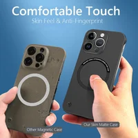 Frameless Magnetic For Magsafe Slim Case For iPhone 16 13 12 15 Pro Plus Max X XS Max XR Wireless Charging Hard Back Cover 2