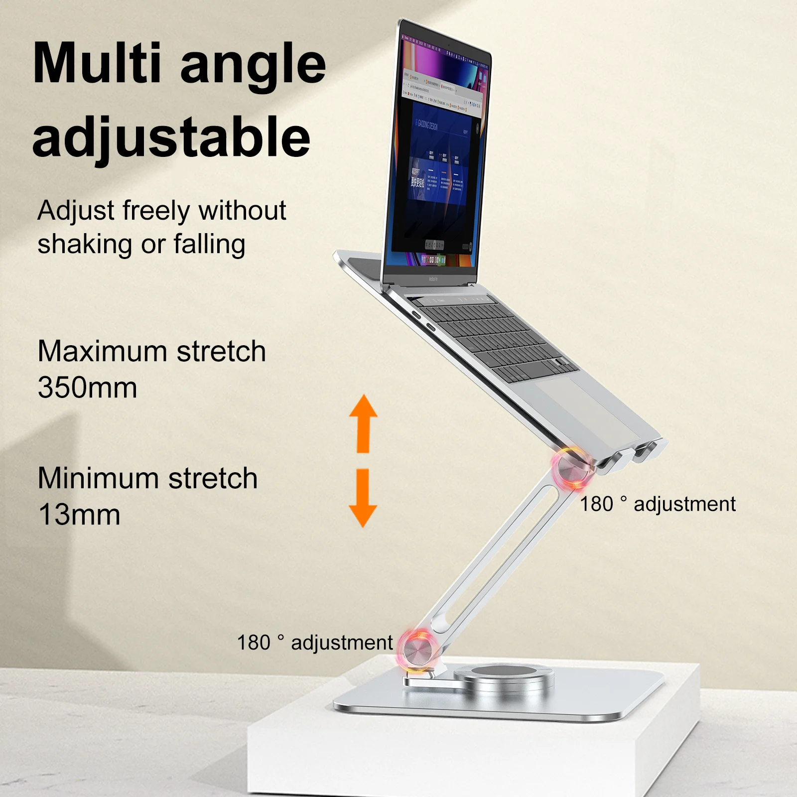 Laptop Tablet Stand Unew 360&deg; Rotation Aluminum Alloy Adjustable Portable for Laptop Switch iPad Pad 4.7-12.9 inches