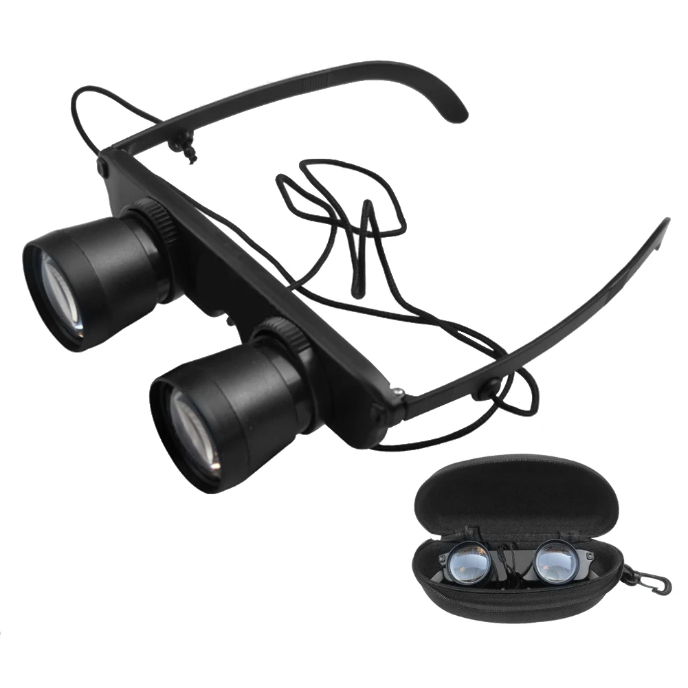 Fishing Binoculars Adjustable Zoom Glasses Fishing Binoculars Optical Resin Lens Wearable Outdoor Portable for Concerts Viewing