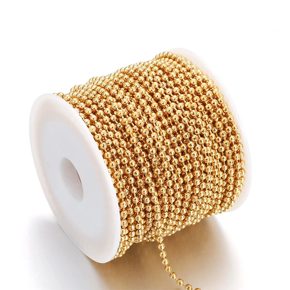 1 Meter Stainless Steel 1.2/1.5/2/2.4/3MM Round Ball Bead Chains