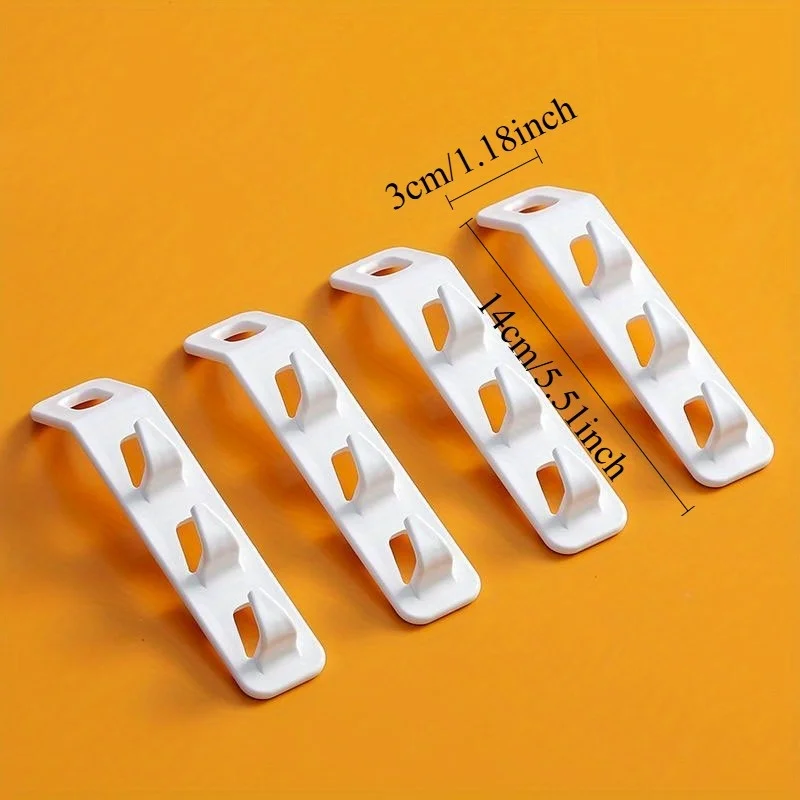 4pcs/8pcs  Heavy Duty Plastic Hanger Organizer with 3 Hooks - Essential Closet Storage Accessories for Clothes, Jeans, Pants