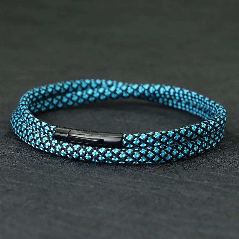 Stainless Steel Paracord Rope Bracelet for Men Camping Survival