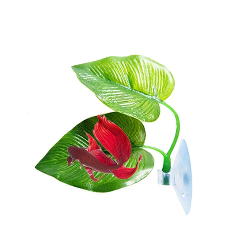 Betta Fish Rest Aquarium Leaf Plants Decoration Spawning Ornamental Plant Betta Fish Play Relax Artificial Hide Leaf Hammock