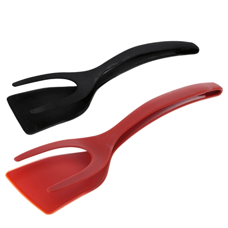 

Fried Egg Double Spatula Non-stick Clip 2-In-1 Silicone Egg Turner Pancake Bread Clamp Barbecue Shovel Tong Drop ship