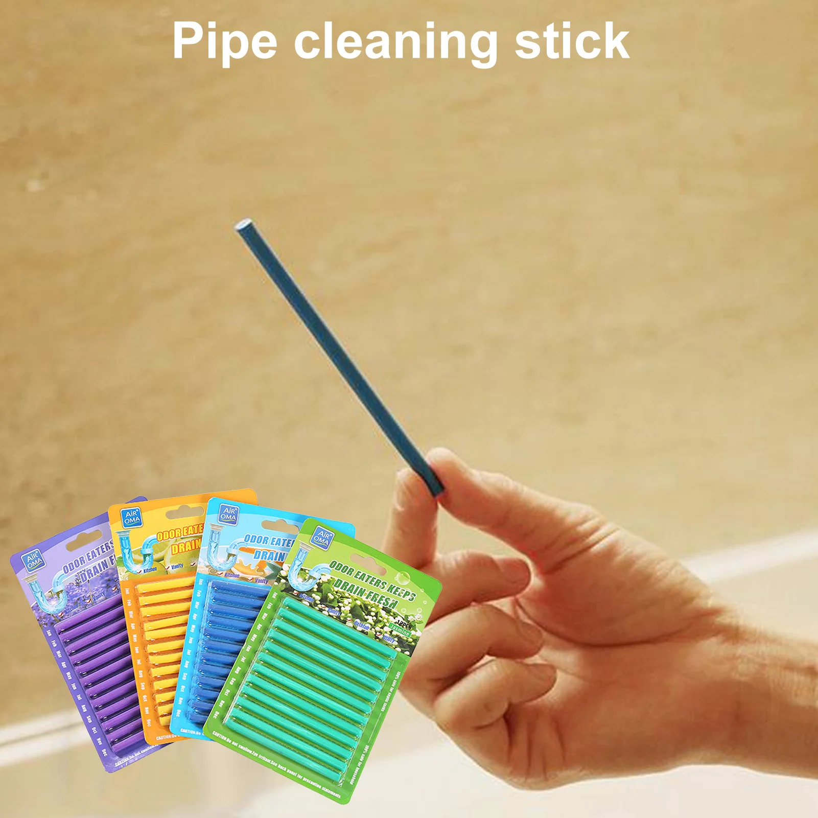 Sani Sticks Pipe Cleaning Stick Oil Decontamination Kitchen Toilet Bathtub Drain Cleaner Sewer Cleaning Rod (Random Color)