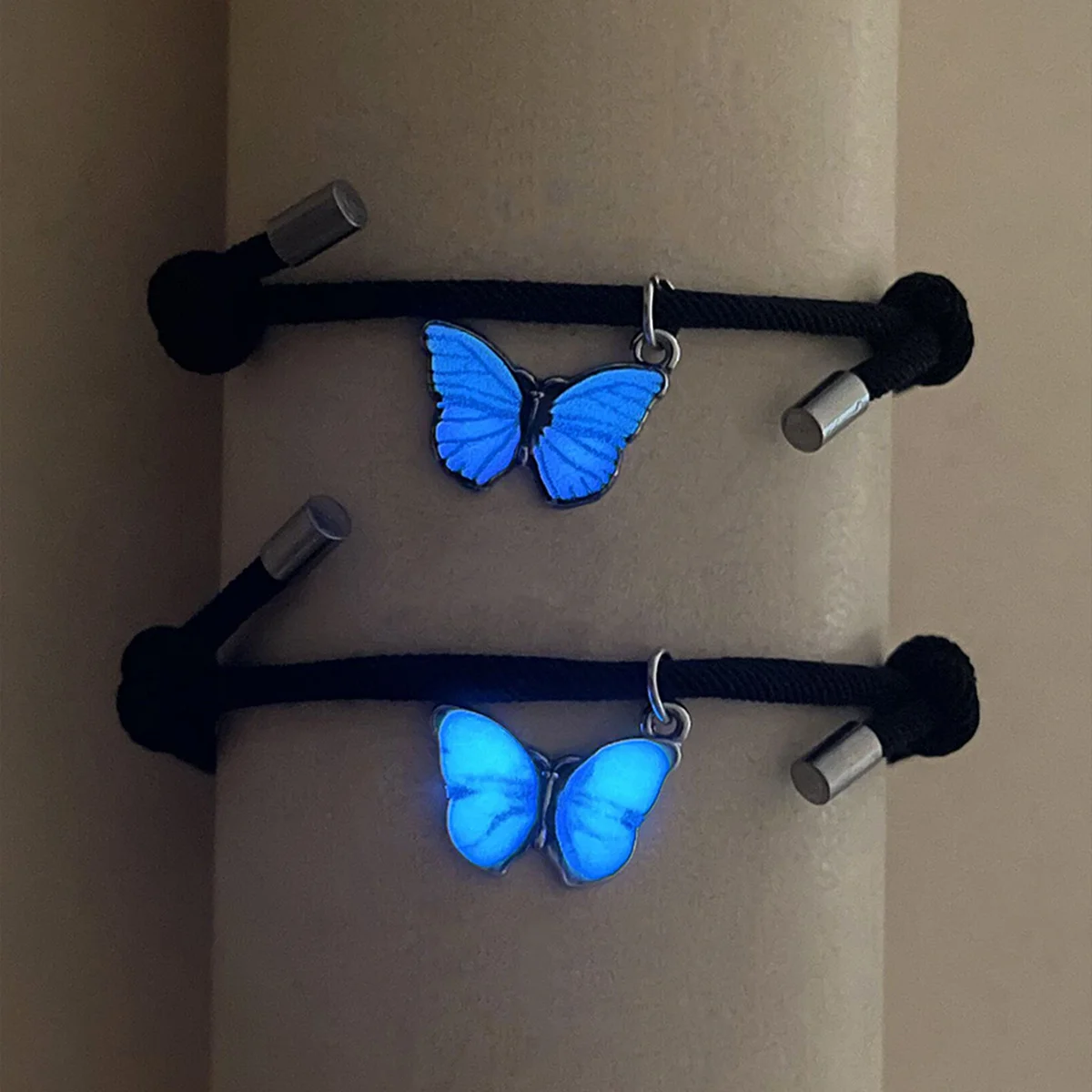 Butterfly Couples Pendant Luminous Bracelet For Women - Image 2
