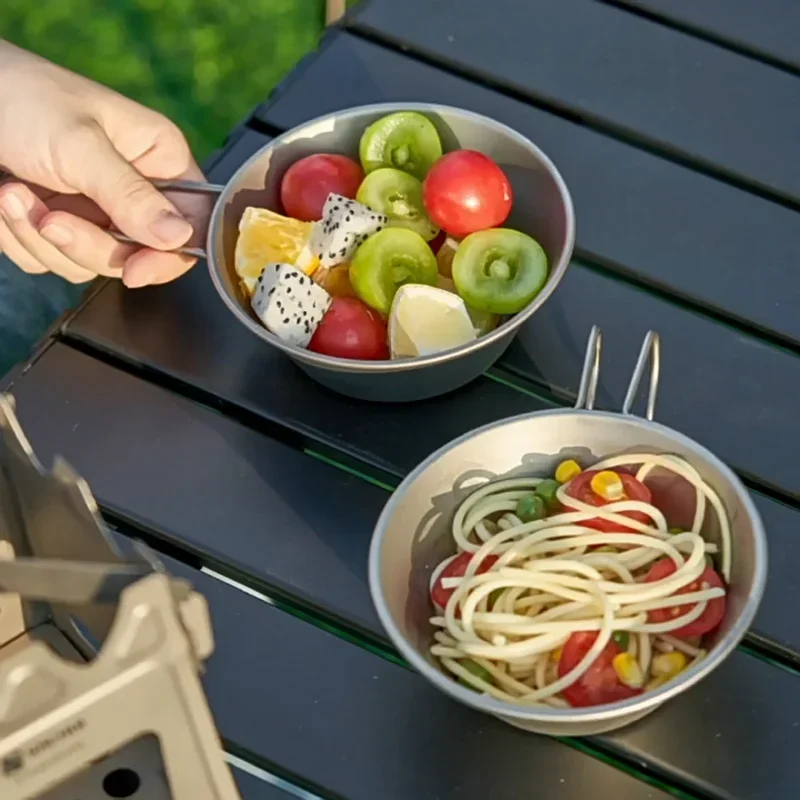 Portable 300ml Outdoor Camping Picnic Tableware Folding Pure Sierra Titanium Cup 3