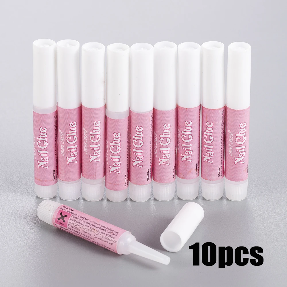 10Pcs/Set Mini Beauty Nail Glue Professional False Nail Art Decorate Tips Acrylic Glue 2g*10 For Rhinestones Glue Fake Nails &*& 2