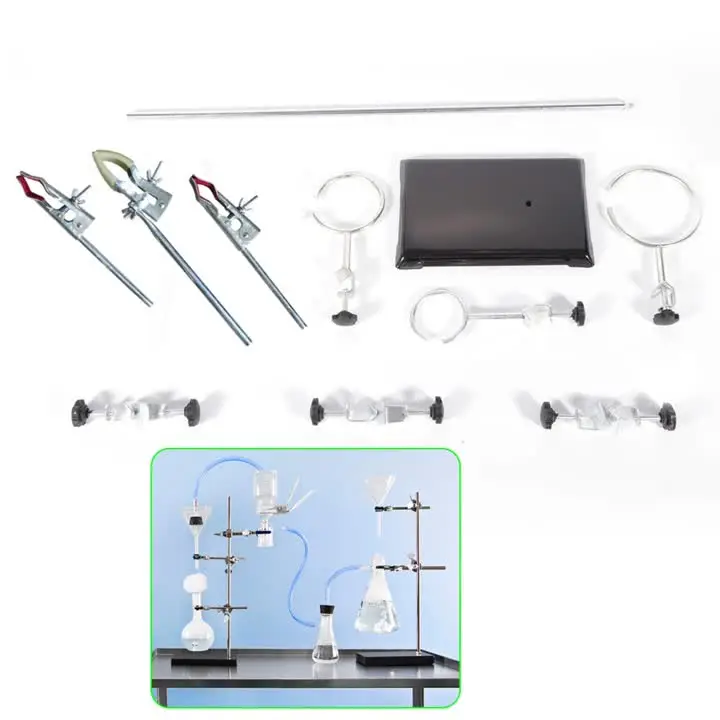 Laborklemme – Verstellbare Stativklemme 22 Cm, Drehbar, Gummibeschichteter Kopf, Für Kolben & Reagenzgläser