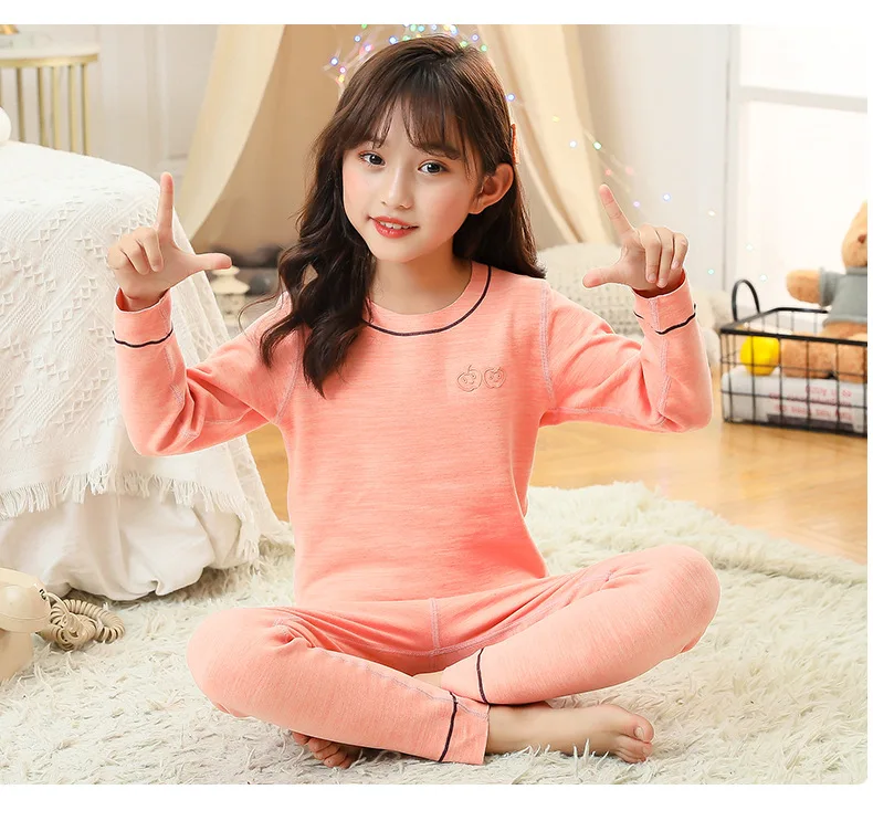 Girls Thermal Underwear Autumn Homewear Teenage Sleepwear Warm Pijamas Boy  Pyjamas For Kids Children's Day Gift Baby Night Suits