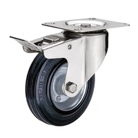 Factory Direct Sale 80-200mm Diameter Wheel Rubber Swivel Caster Industrial Multifunctional Trolley Caster 1