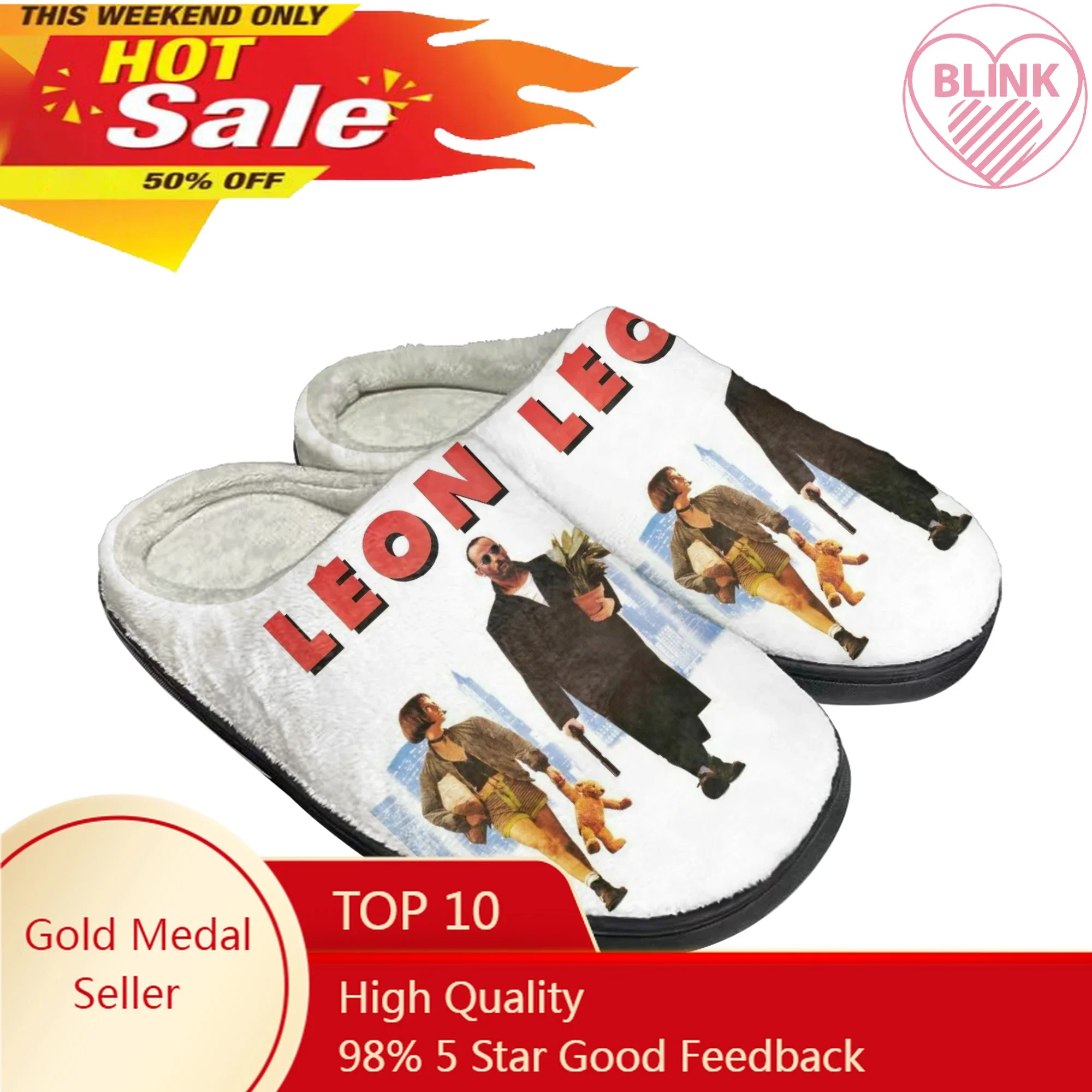 

LEON The Professional Léon Home Cotton Slippers Mens Womens Plush Bedroom Casual Keep Warm Shoes Indoor Customized Shoe