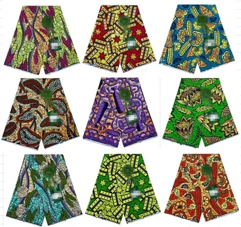 2022 Green Ankara African Wax Prints 100% cottonr Fabric Binta Real Wax High Quality 6 yard African Fabric for Party Dress 1