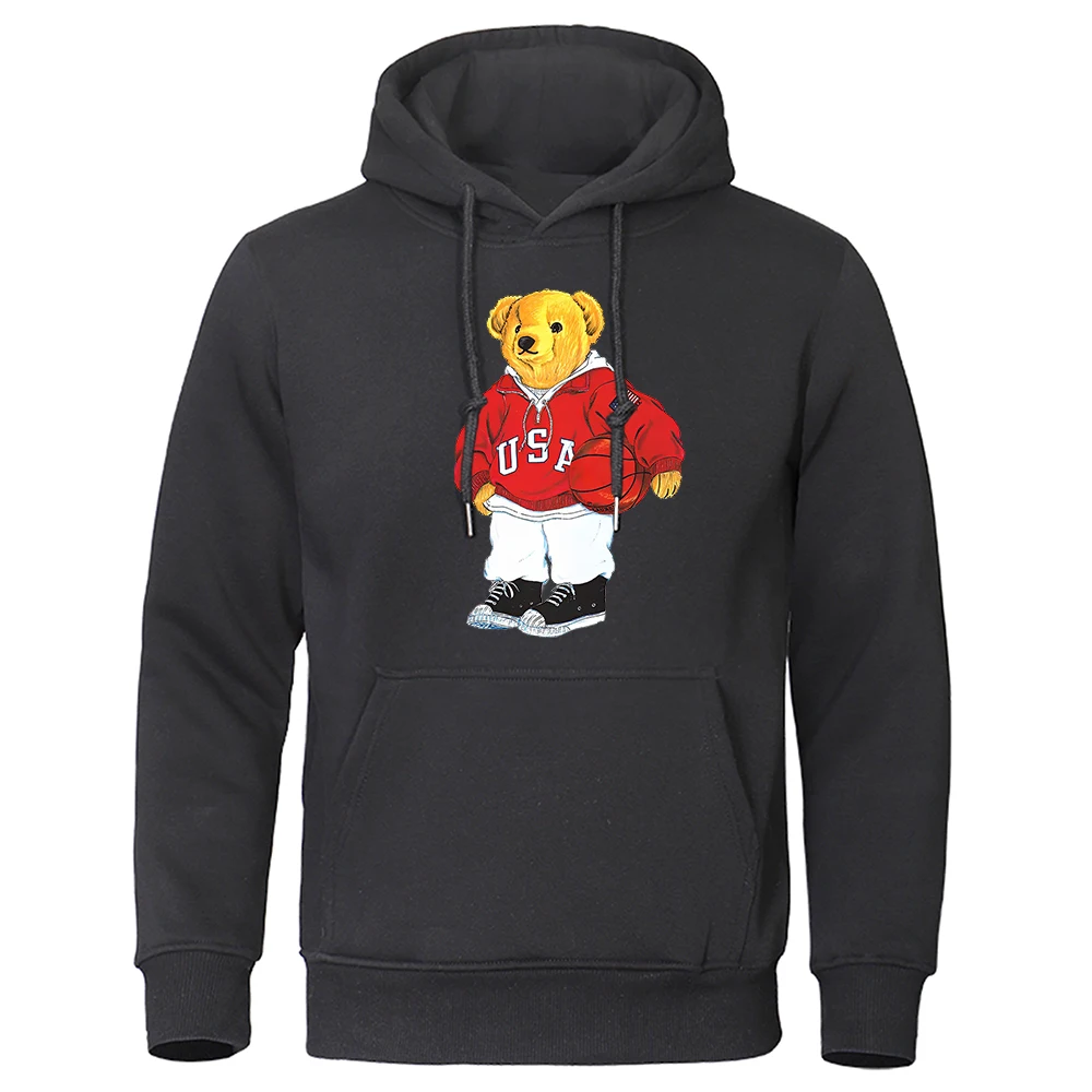 Sports Fashion Teddy Bear Singer Mens Hoodies Casual Comfortable Clothing Cartoons Loose New Hoody Casual Hip Hop Men Pullovers