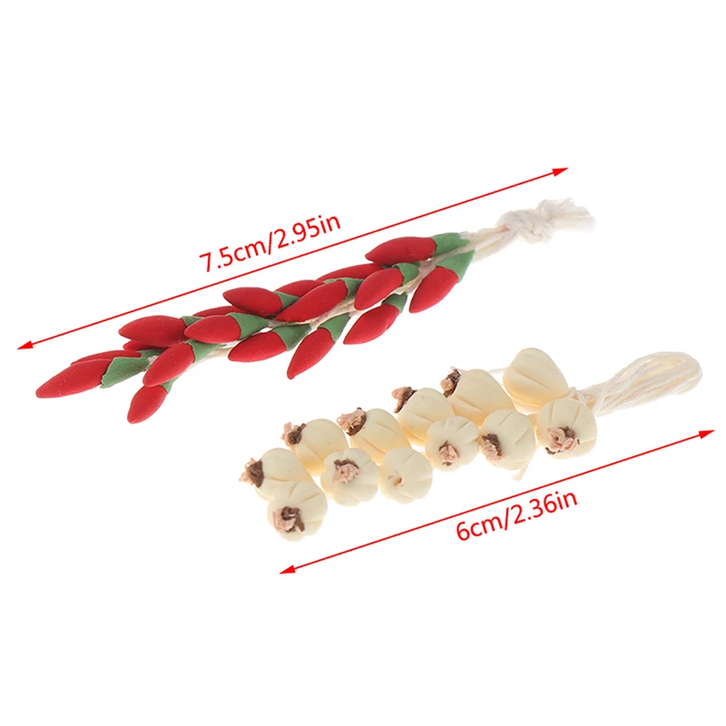 1:12 Dollhouse Miniature Simulation Food Vegetables Fake Chili Pepper Garlic DIY Scene Doll House Room Home Christmas Wall Decor 4